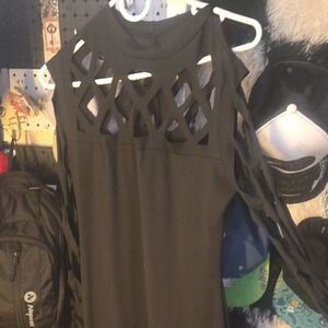 SHEIN Black Geometric Cutout Dress